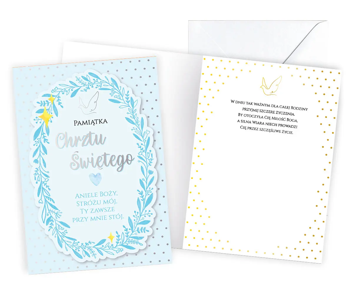 Karnet z okazji chrztu, niebieski - Papiernicze i szkolne