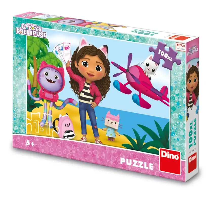 Puzzle maxi 100 elementów. Koci Domek Gabi - Dino