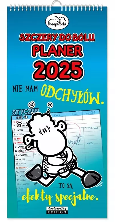 Kalendarz 2025 Sheepworld Szczery do bólu PLANER ŚCIENNY - Książki