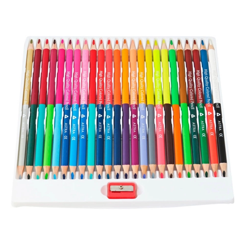 Kredki ołówkowe trójkątne dwustronne, 48 kolorów - Papiernicze i szkolne