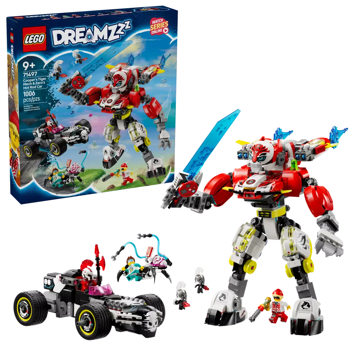 LEGO DREAMZzz™ Tygrysi mech Coopera i hot rod Zero 71497 - Zabawki