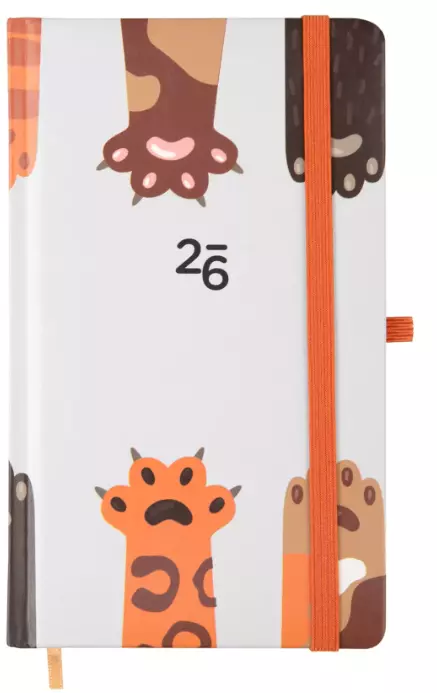 Kalendarz 2026 tygodniowy kieszonkowy, łapki - Książki