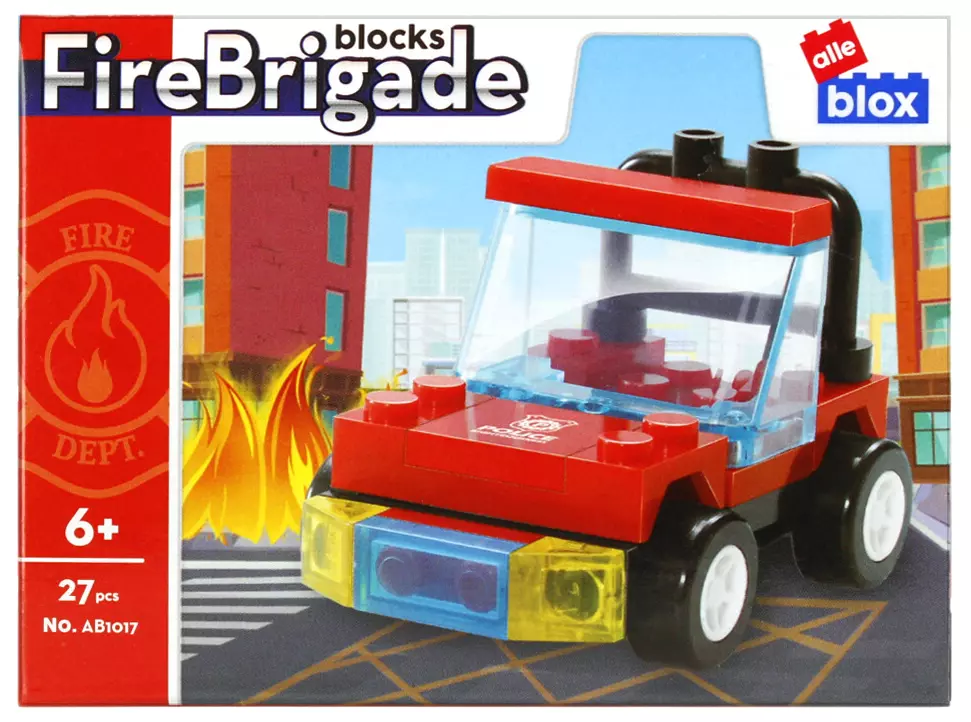 Klocki Konstrukcyjne 27 ElementÓw StraŻ PoŻarna Alleblox 492808 - Zabawki