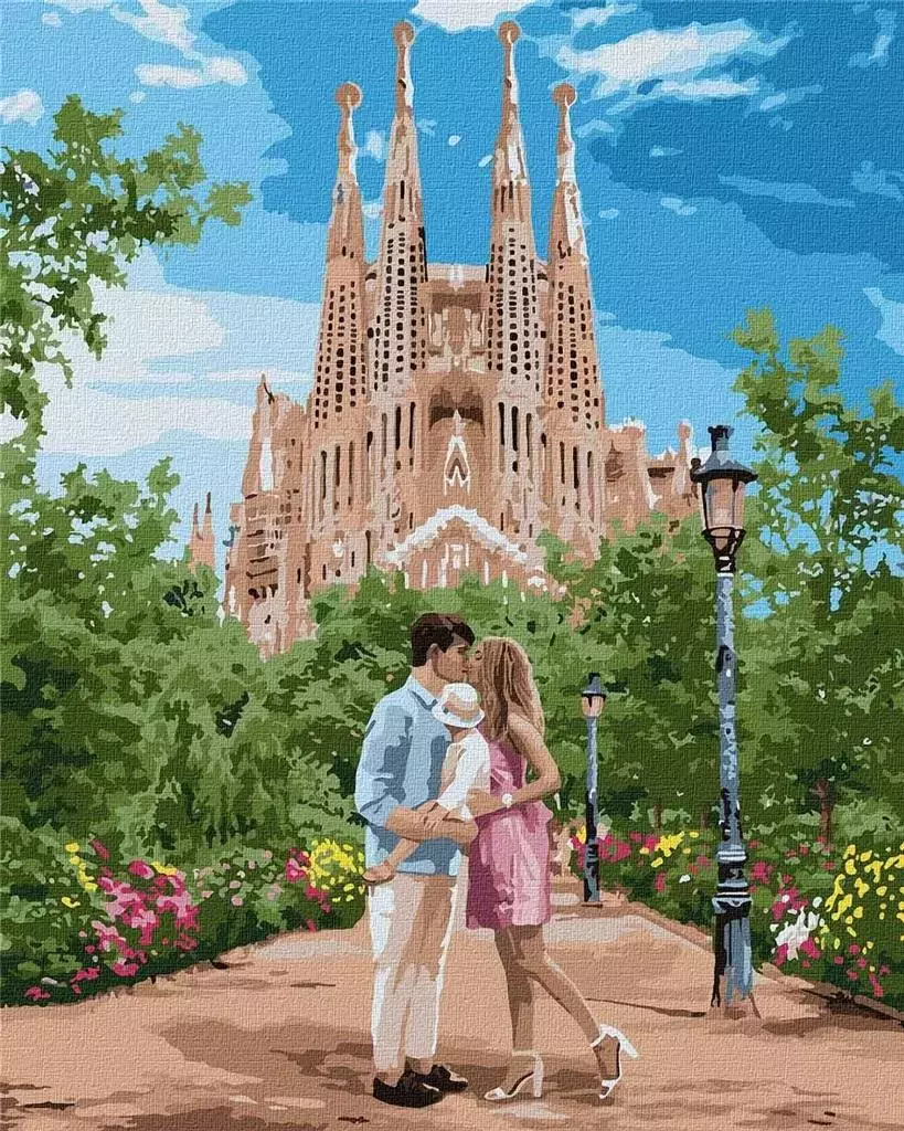 Malowanie po numerach - Podróż do Barcelony 40x50 - Papiernicze i szkolne