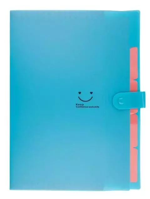 Teczka plastikowa A4 z 5 przegródkami niebieska - Papiernicze i szkolne