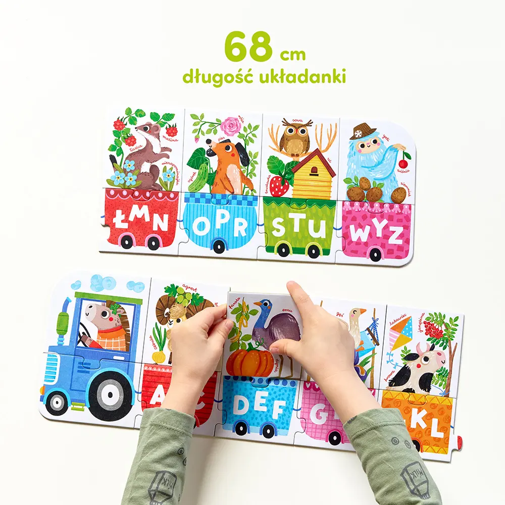 Puzzle CzuCzu 18 elementów. Literkowy traktor - Puzzle
