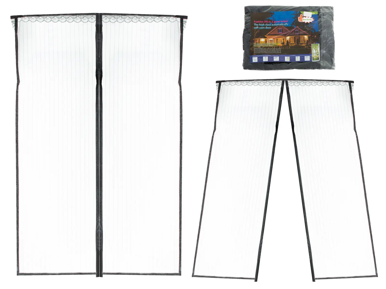 Moskitiera siatka magnetyczna na drzwi 85x210cm CZARNA - Elektronika i akcesoria
