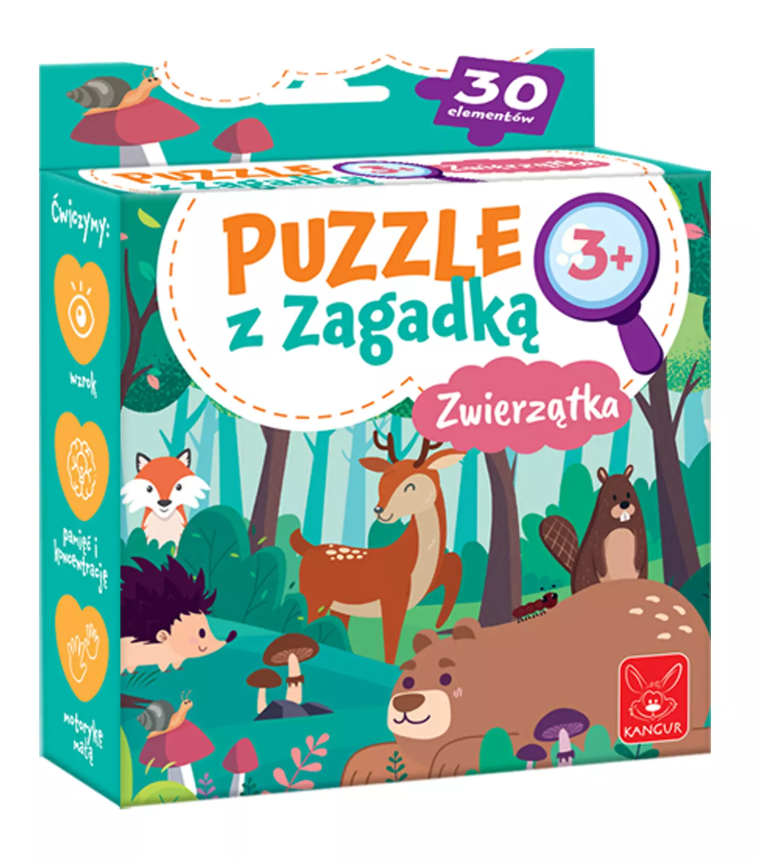 Puzzle 30 elementów z zagadką. Zwierzątka - Puzzle