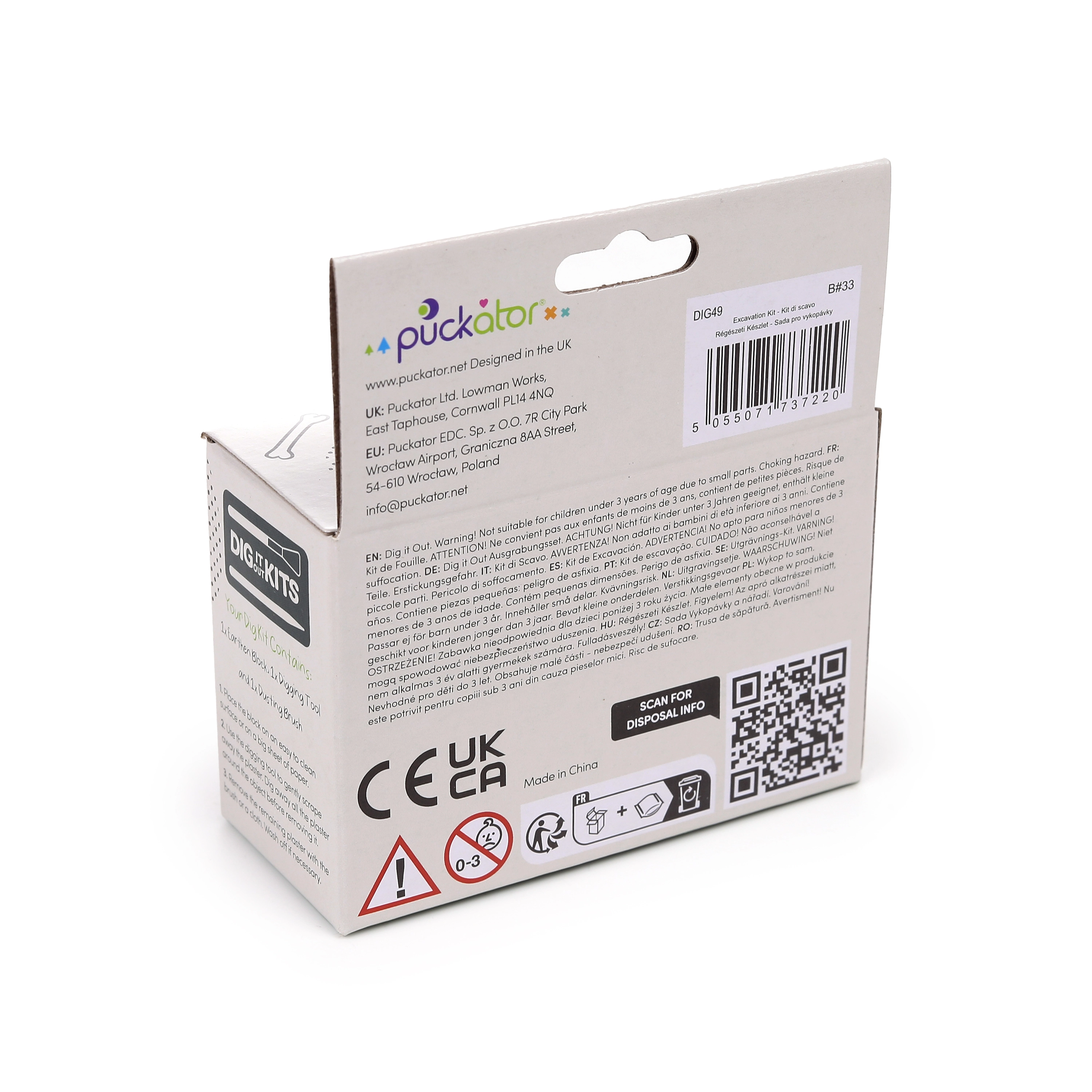 Zestaw archeologiczny 'Wykop to sam' - Czaszka dinozaura - Zabawki