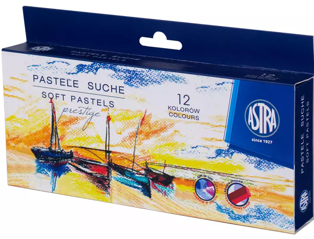 Pastele suche, 12 kolorów - Papiernicze i szkolne