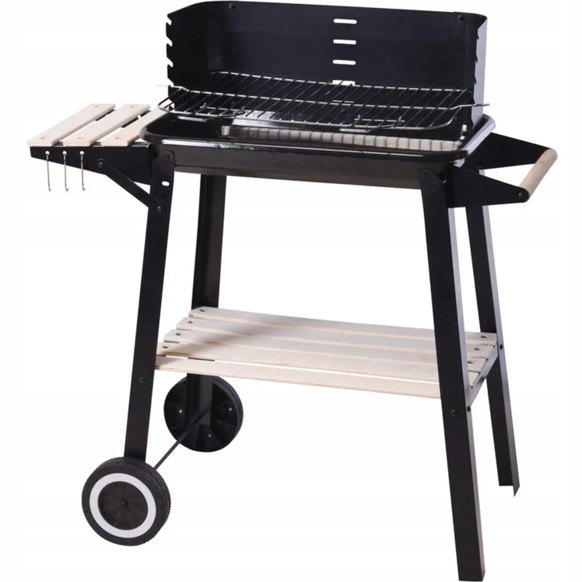 Grill Ogrodowy Wózek 83x45,5x86,5CM Czarny - Elektronika i akcesoria