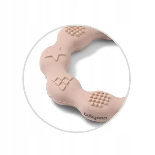 Gryzak dla niemowląt Babyono Ring silikonowy beżowy 825/04 - Mama i dziecko
