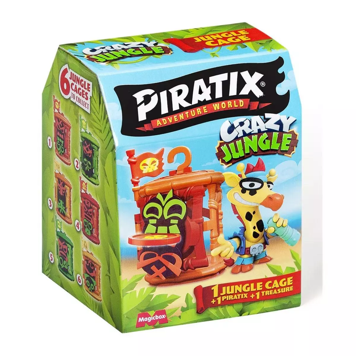 Piratix Crazy Jungle Klatka Kryjówka + Figurka 1szt.mix - Zabawki