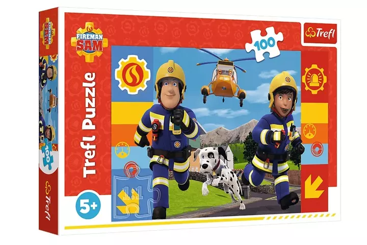 Puzzle 100 elementów. Zawsze pomocny Strażak Sam - Puzzle