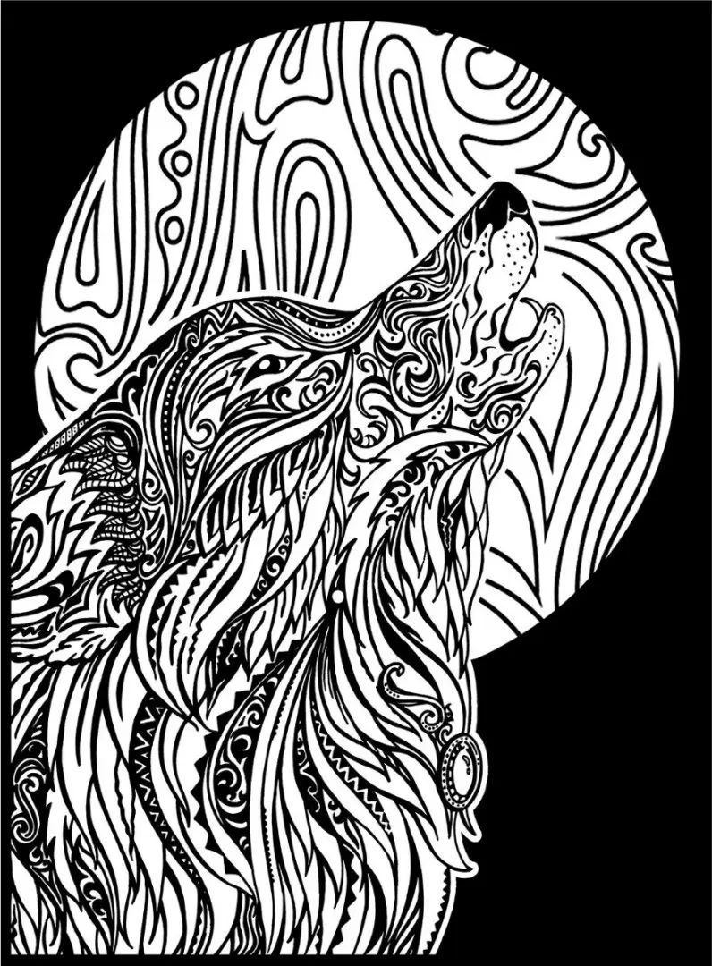 Kolorowanka welwetowa Colorvelvet wycie wilka 47x35 cm - Książki