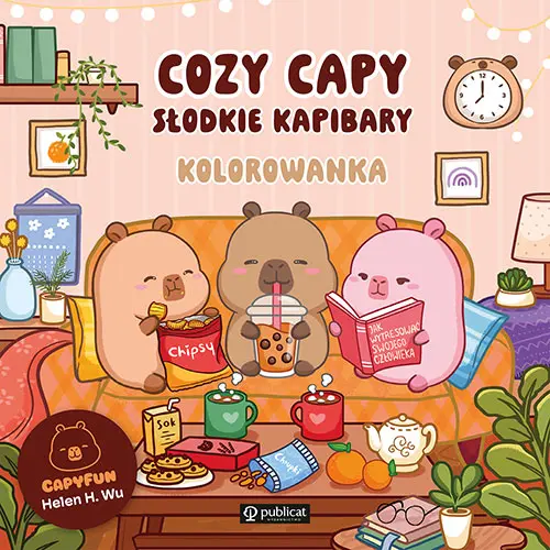 Cozy Capy. Słodkie kapibary. Kolorowanka - Książki