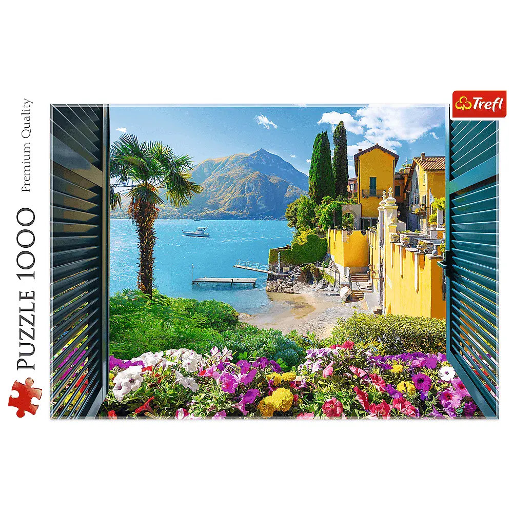Puzzle 1000 elementów. Widok na jezioro Como - Puzzle