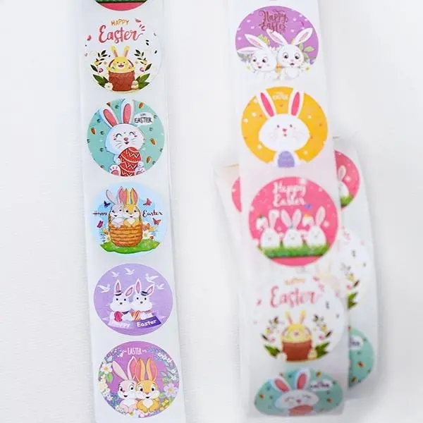 Naklejki papierowe na taśmie 25mm 500szt - Papiernicze i szkolne