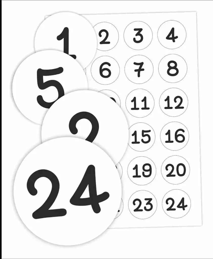 Naklejki do szafki - Cyfry 02 24 szt. - Papiernicze i szkolne