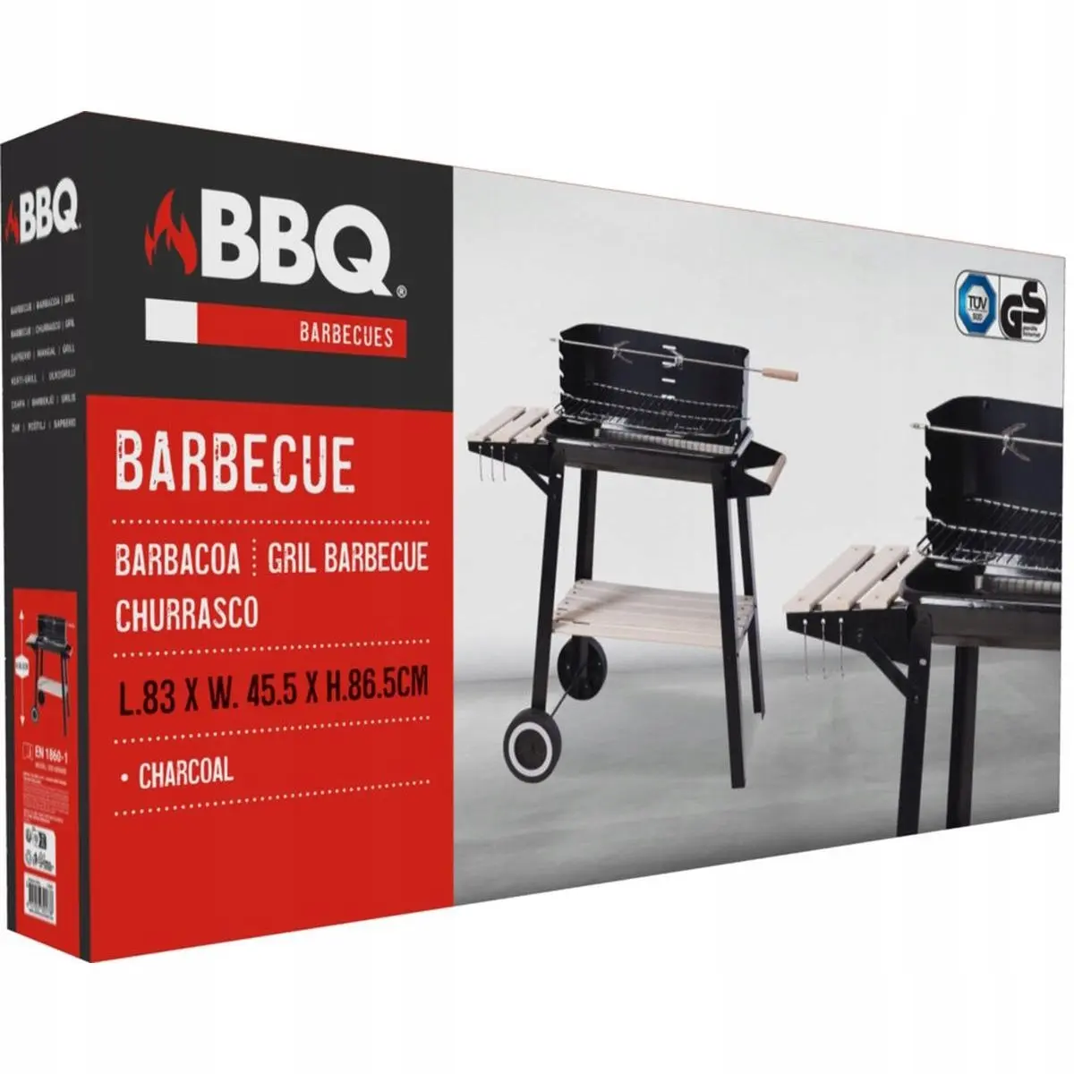 Grill Ogrodowy Wózek 83x45,5x86,5CM Czarny - Elektronika i akcesoria