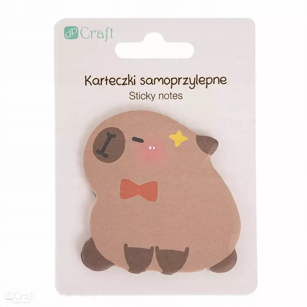 KARTECZKI SAMOPRZYLEPNE 6,2X6CM 30 KARTEK KAPIBARA MUSZKA - Papiernicze i szkolne