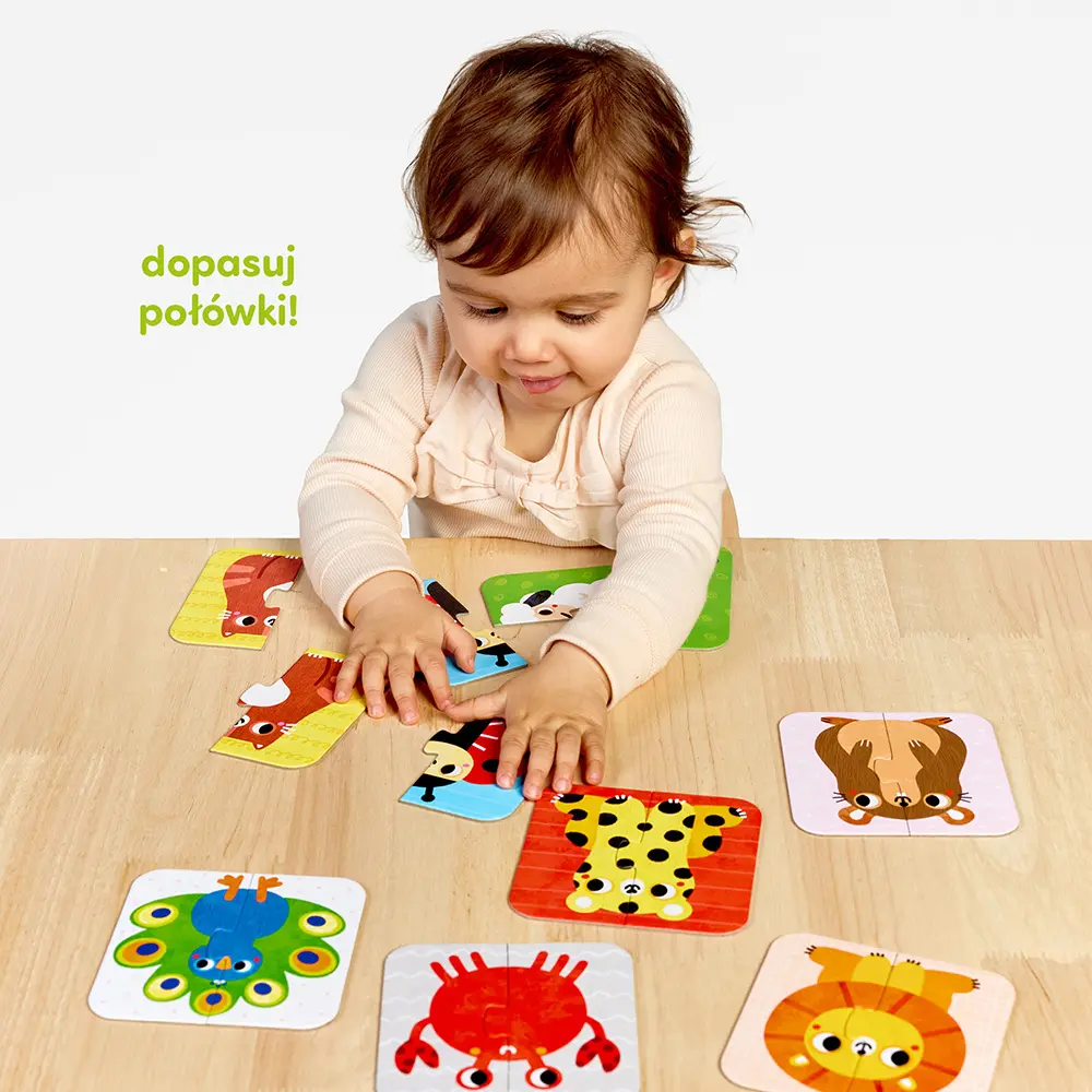 Puzzle CzuCzu 6w1. Układam połówki. Zwierzątka - Puzzle