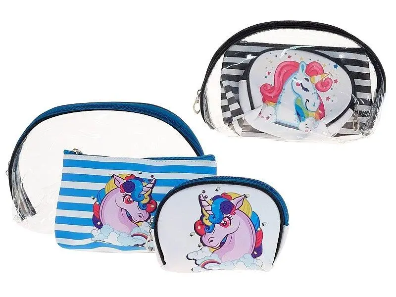 Kosmetyczka Jednorożec 3szt MIX - Mama i dziecko