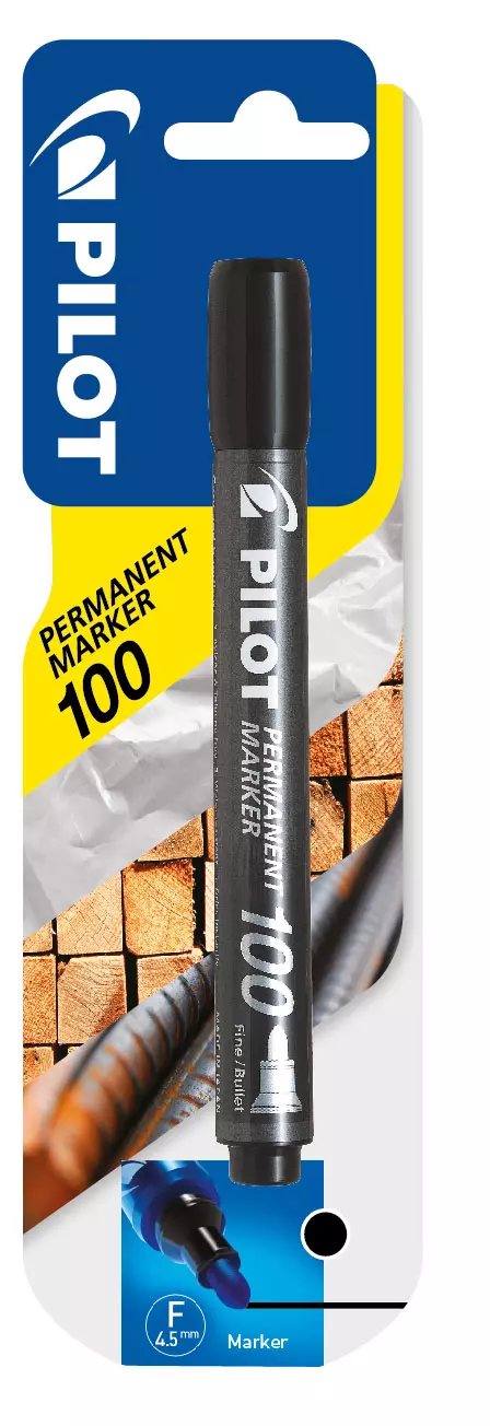 Marker permanentny okrągły, czarny - Papiernicze i szkolne