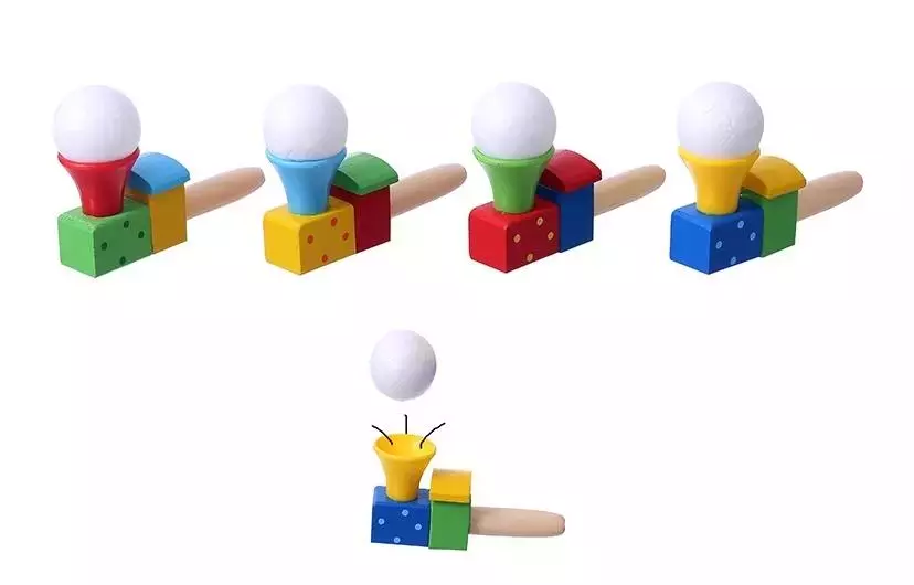 Dmuchawka logopedyczna drewniana, mix wzorów - Zabawki