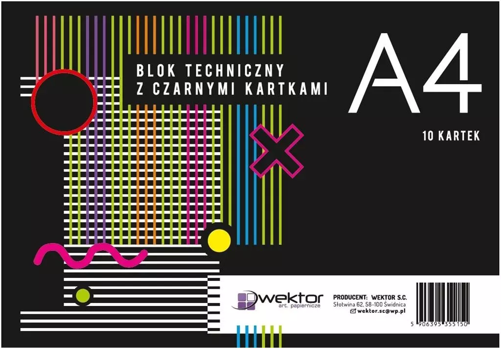 Blok techniczny A4/10K czarny (10szt) - Papiernicze i szkolne
