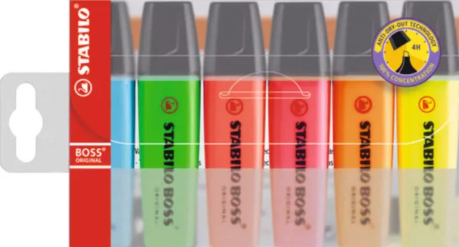 Zakreślacze Boss Original (6 sztuk) - Papiernicze i szkolne