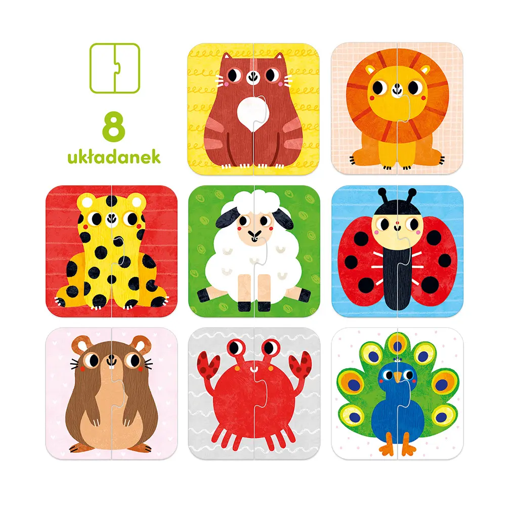 Puzzle CzuCzu 6w1. Układam połówki. Zwierzątka - Puzzle