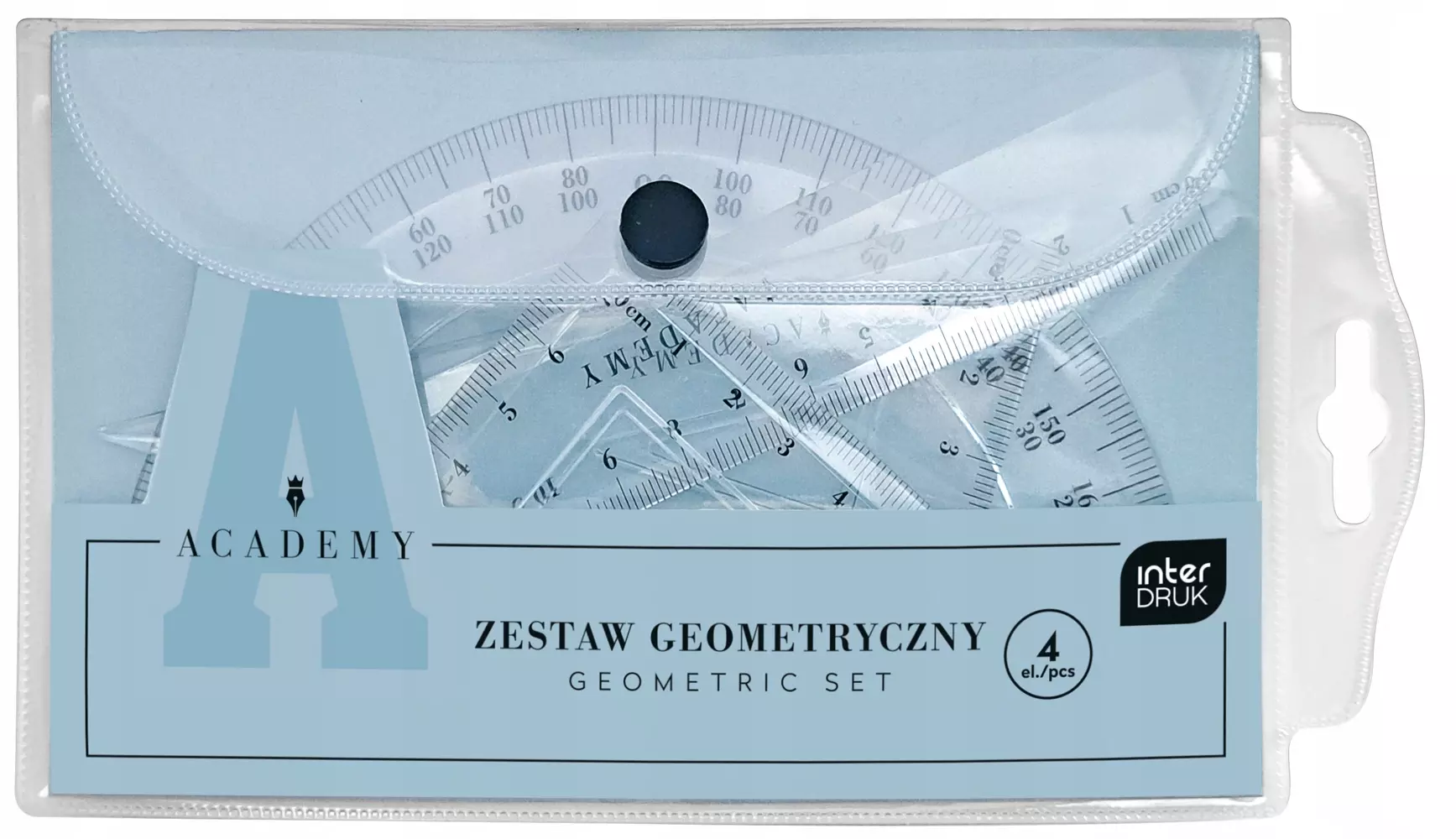 Zest Szkol Geom 4el 15cm Academy Int Etui Plast - Papiernicze i szkolne
