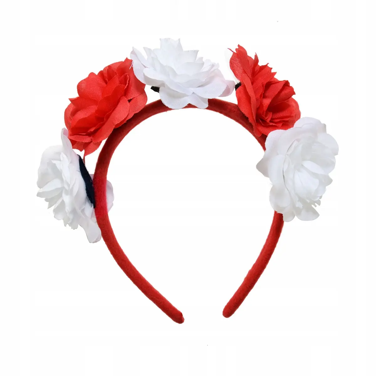 Opaska kibica Arpex biało-czerwona z kwiatami uniwersalna - Papiernicze i szkolne