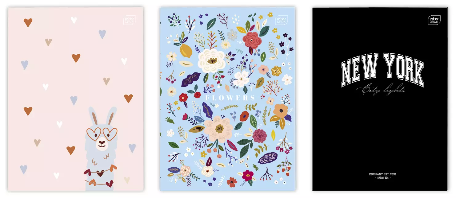 Zeszyt A4 32 kartki w kratkę, mix wzorów - Papiernicze i szkolne