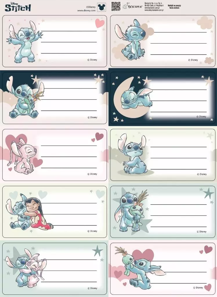 Naklejki na zeszyty pasek Stitch mix - Papiernicze i szkolne
