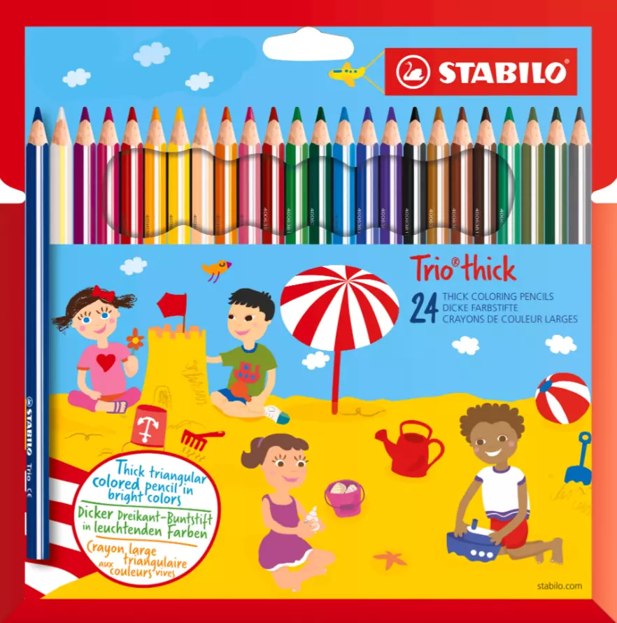Kredki Trio grube (24 sztuki) - Papiernicze i szkolne