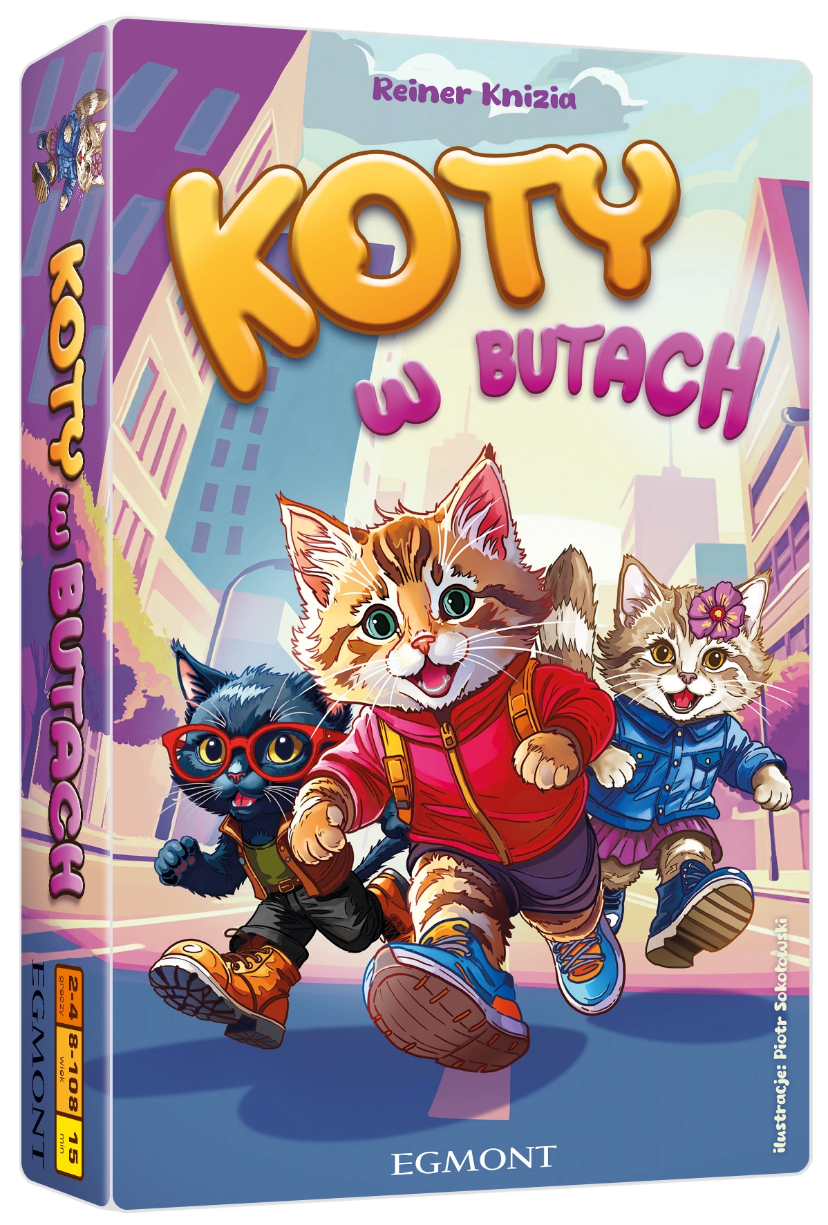 Pięknie zilustrowana prosta szybka gra karciana dla dzieci - Koty w butach