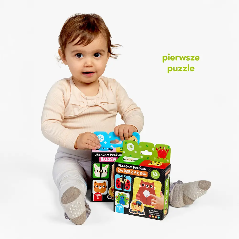 Puzzle CzuCzu 6w1. Układam połówki. Zwierzątka - Puzzle