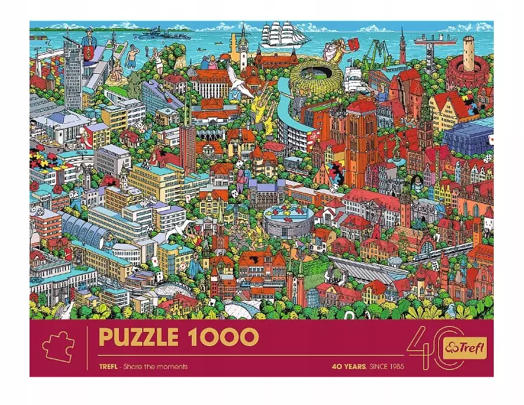 Puzzle Trefl JUBILEUSZOWA 1000 elementów JUBILEUSZOWE PUZZLE TREFLA 1000 ELEMENTÓW TRÓJMIASTO - Puzzle