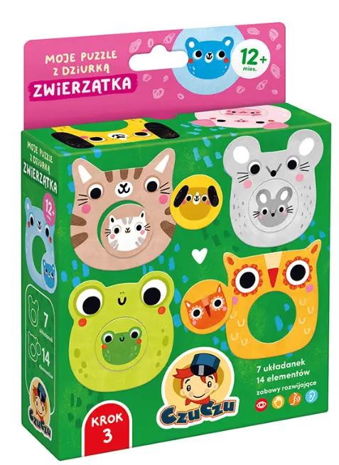 CzuCzu. Puzzle z dziurką 14 elementów. Zwierzątka - Puzzle