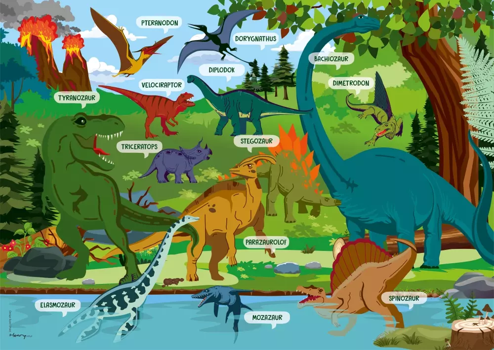 Podkład biurkowy dinozaury - Papiernicze i szkolne