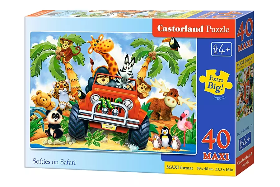 Puzzle maxi 40 elementów. Pluszaki na Safari - Puzzle