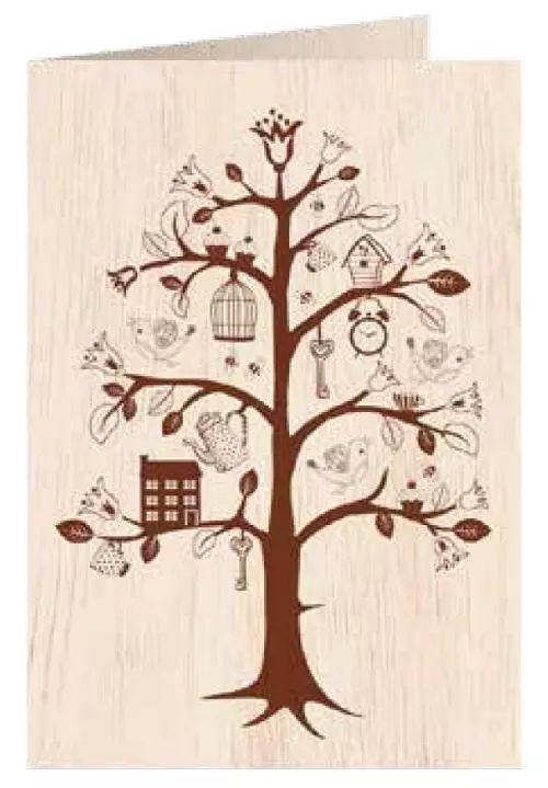 Karnet drewniany C6 + koperta Drzewo życia - Książki