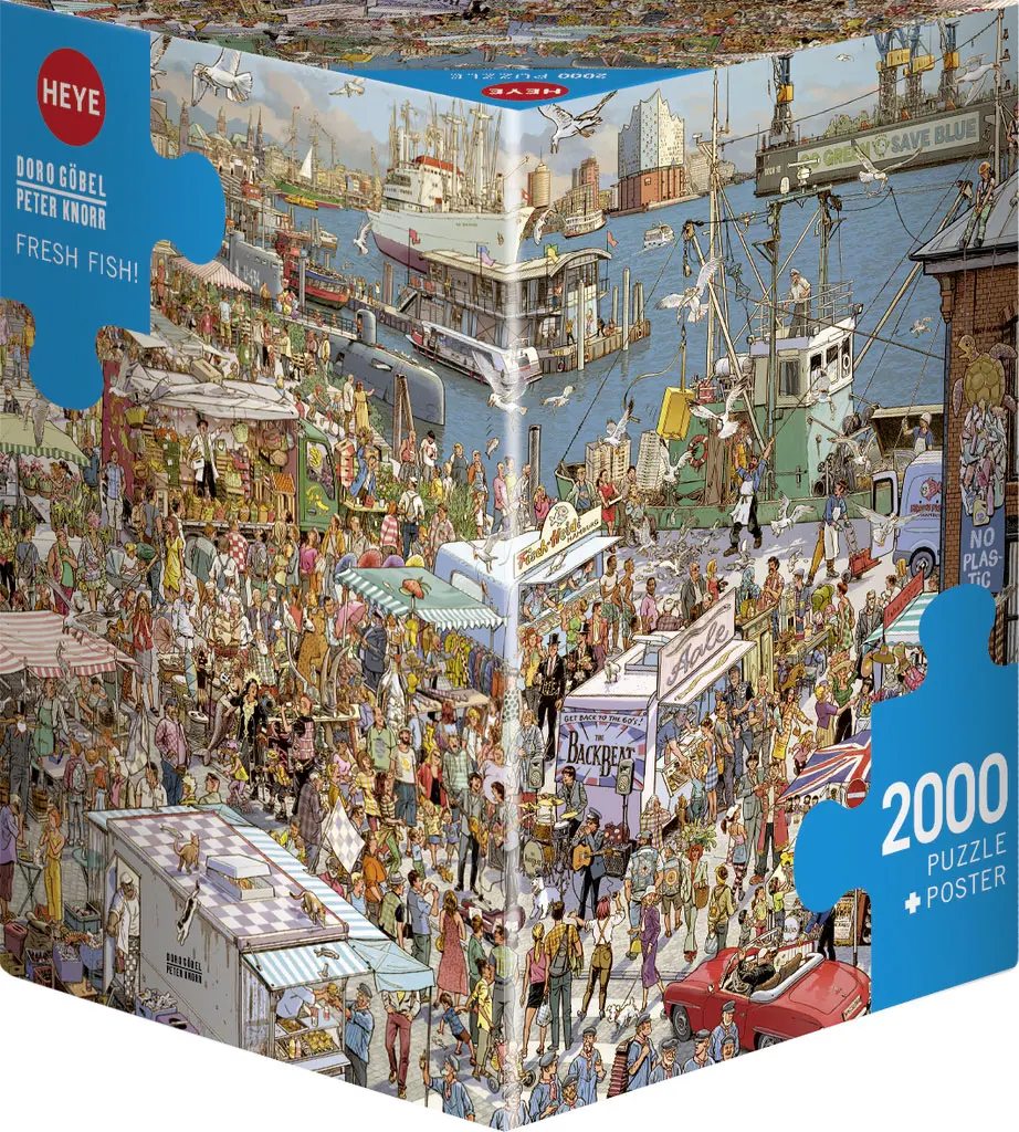 Puzzle 2000 elementów. Targ rybny, Göbel & Knorr