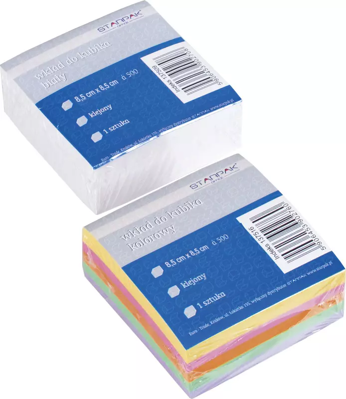 Wkład do kubika kolorowy klejony - Papiernicze i szkolne