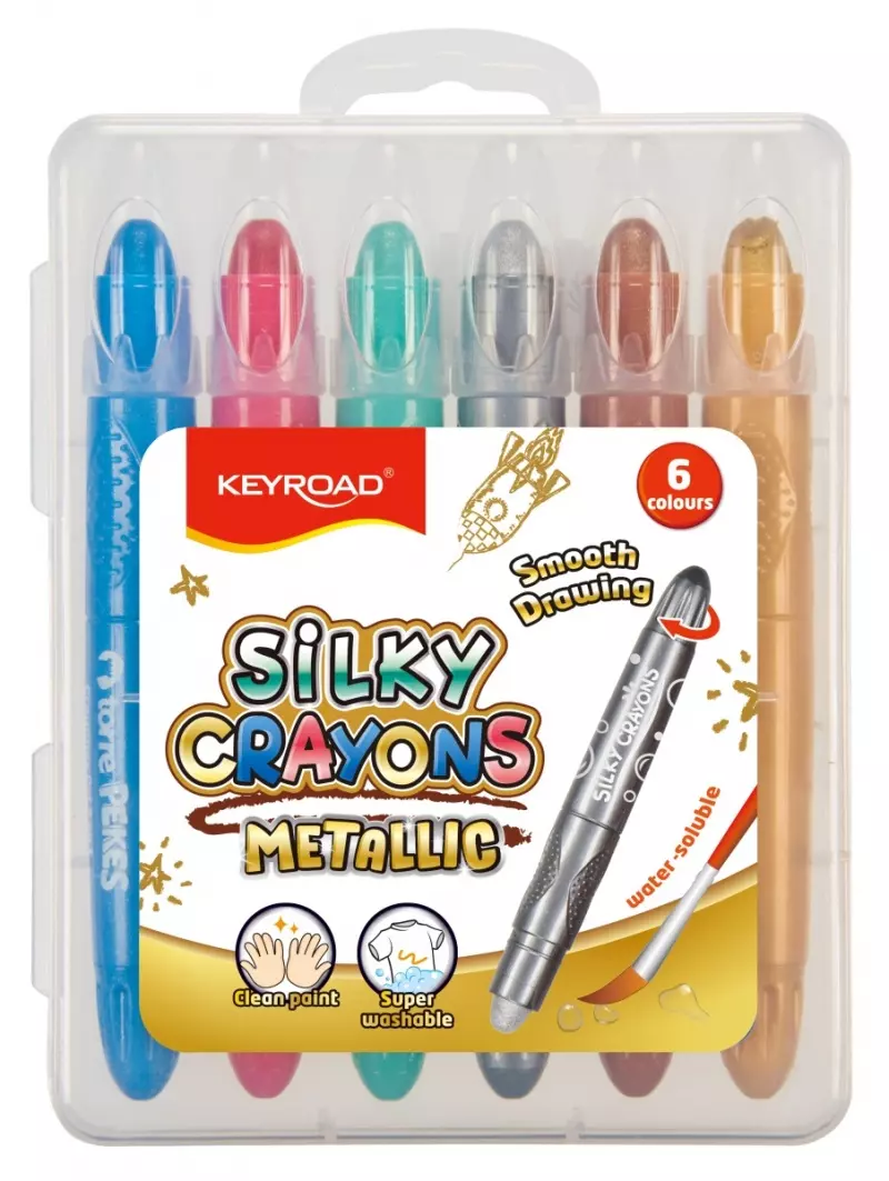 Kredki żelowe KEYROAD Metallic 6 kolorów - Papiernicze i szkolne