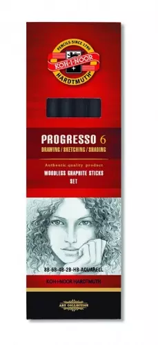 Ołówek Progresso B8-b6-b4-b2-hb-aq Koh-i-noor Kpl6szt