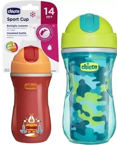 Kubek niekapek termiczny ze słomką, mix wzorów - Mama i dziecko