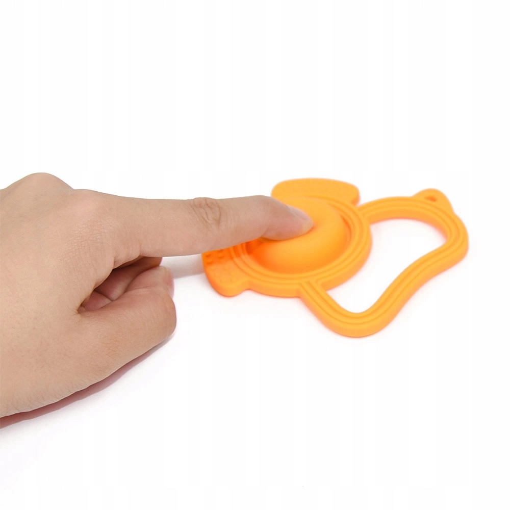 Gryzak na ząbkowanie, sensoryczny GiliGums silikon odcienie pomarańczowego - Zabawki